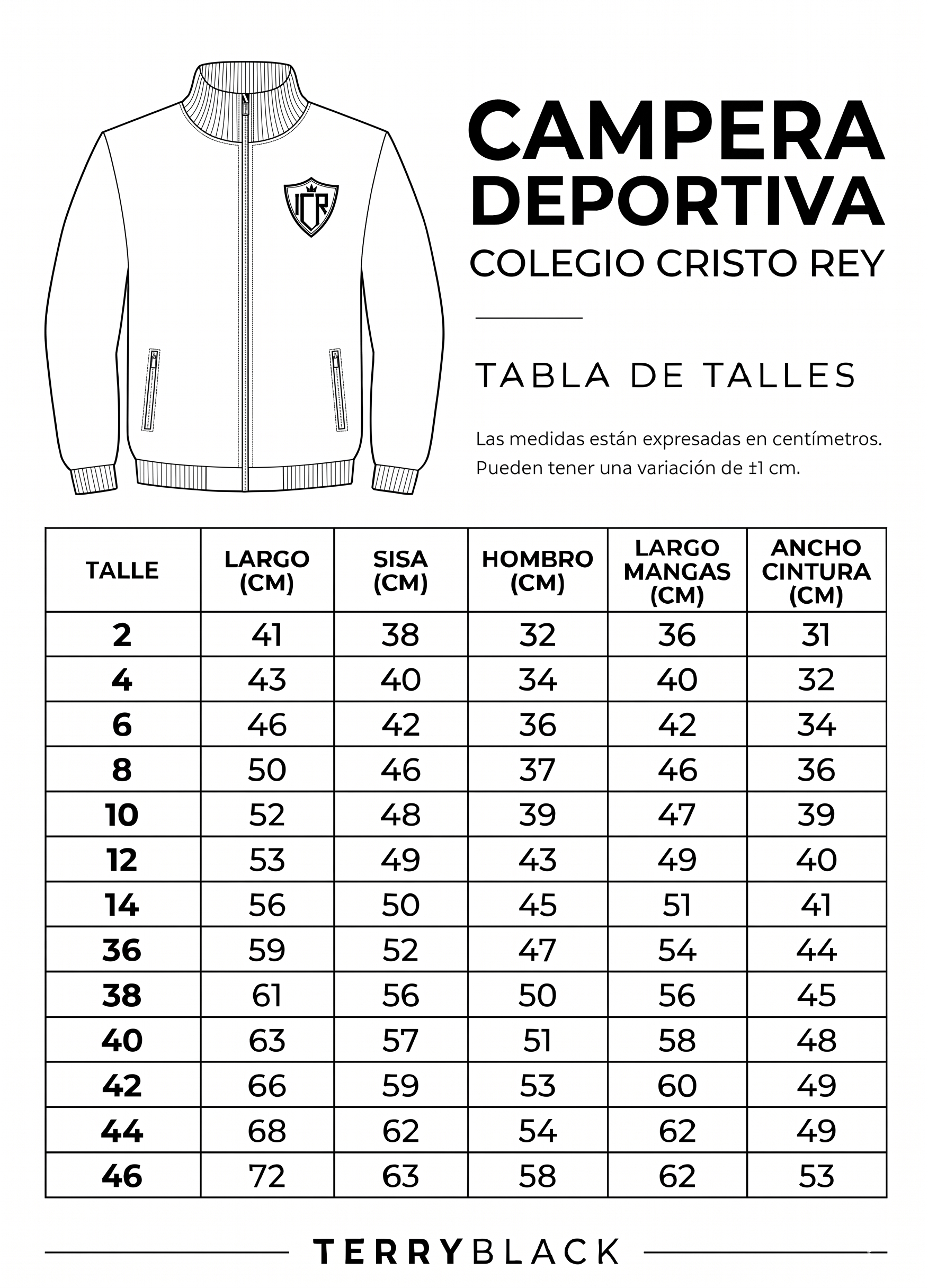 campera deportiva cristo rey
